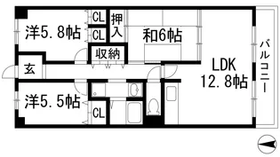 ヴィオレット宝塚【7階】の間取り