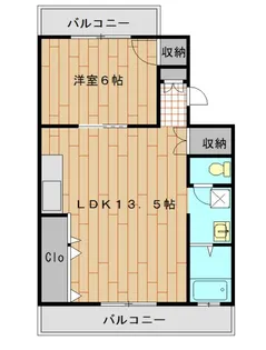 1LDKの間取り画像