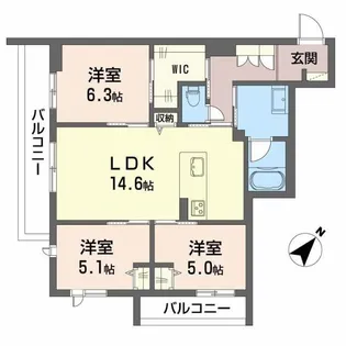 ベンガレンシス【2階】の間取り