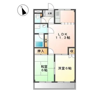 愛知県刈谷市野田町北菰神【アパート】の間取り