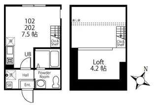 ハーミットクラブハウス横浜上大岡【1階】の間取り