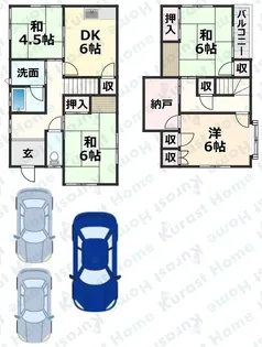 大阪府南河内郡太子町大字山田【一戸建】の間取り