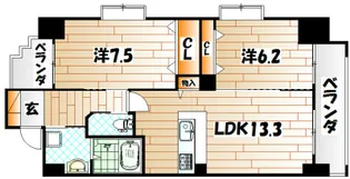 フェリス桃園公園通り【4階】の間取り