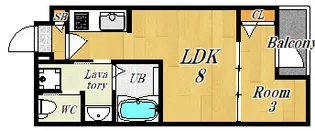 1LDKの間取り画像