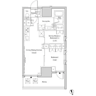 ザ・パークハビオ北千住【12階】の間取り