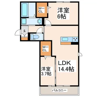 パーチェ御幸【2階】の間取り
