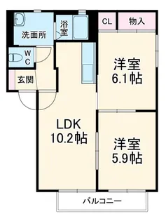 グリーン岡D【2階】の間取り