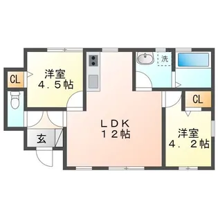 リーブルファイン島栄町【1階】の間取り