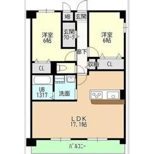 愛知県名古屋市守山区小幡宮ノ腰【マンション】の間取り
