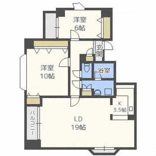 クレステージ南6条【8階】の間取り