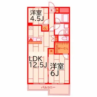 パラシオン栄昇【4階】の間取り