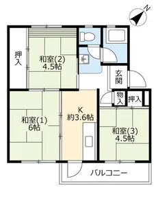 UR泉南一丘【2階】の間取り