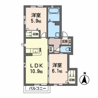 ドミトリースズキD【2階】の間取り