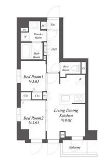 ブランシエスタ品川大井町パークエッジ【2階】の間取り
