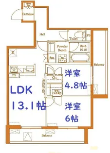 神奈川県横浜市神奈川区西寺尾2【マンション】の間取り