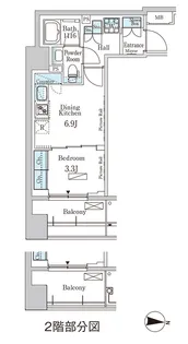 パークアクシス神楽坂・早稲田通り【7階】の間取り