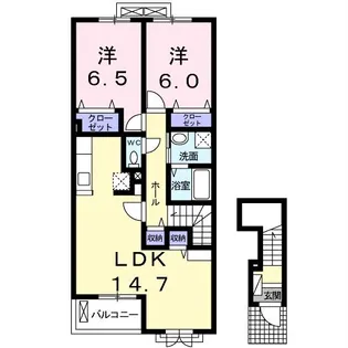 ロータス南島田E【2階】の間取り
