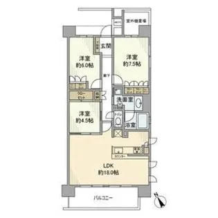 埼玉県三郷市中央1【マンション】の間取り