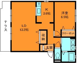 グランアベニュー真美B【1階】の間取り