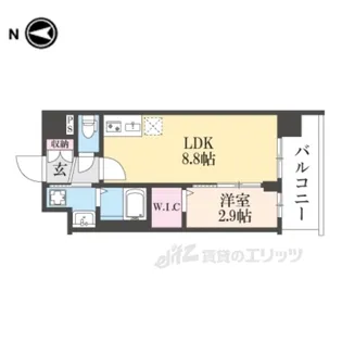 ソルテラス京都JUJO華【8階】の間取り