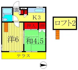 ジュネパレス松戸45【1階】の間取り