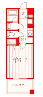 ライムレジデンス汐入【5階】の間取り