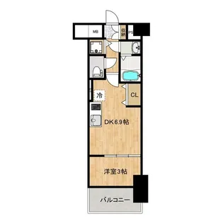 THE GARNET MILLENNIUM KYOTO 九条烏丸【2階】の間取り