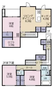 Belle Lead 東吉野 A棟【2階】の間取り
