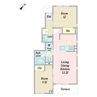トラスティ東川口【1階】の間取り