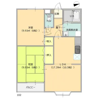 タツミヤハイツ【1階】の間取り