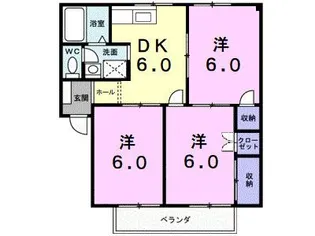 シティハイツ沖【2階】の間取り