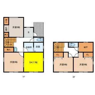 岐阜県岐阜市萱場南2【一戸建】の間取り