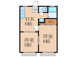 コーポ平野B棟【1階】の間取り