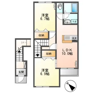 ニューサンフレッチェ【2階】の間取り
