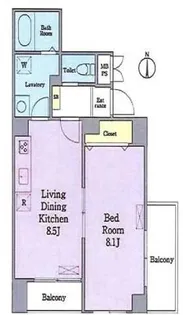JUタワーフロントKINSHICHO【2階】の間取り