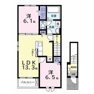 クレスト【2階】の間取り