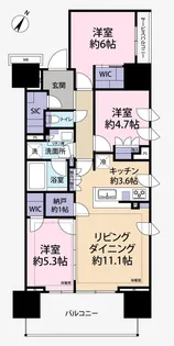 Brillia南浦和【15階】の間取り