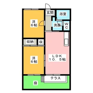 サニーコート河和 A棟【1階】の間取り
