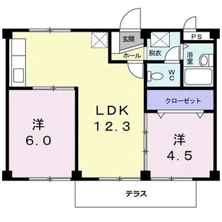 コーポにしふか【1階】の間取り