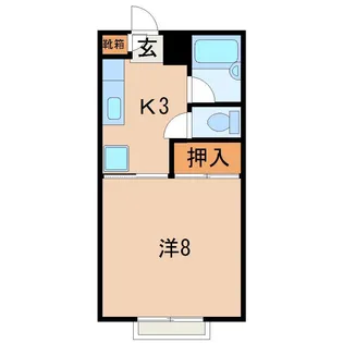 メゾンドヌールB【2階】の間取り