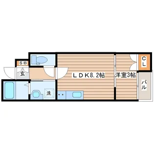メゾンエスポワール三百人町【1階】の間取り