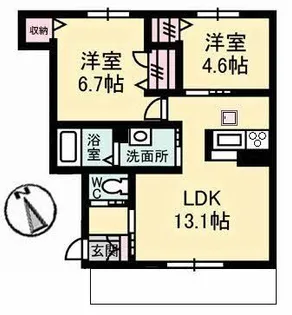 ヴァン・パサージュ B棟【1階】の間取り