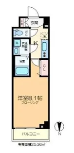 ミライア両国森下【8階】の間取り