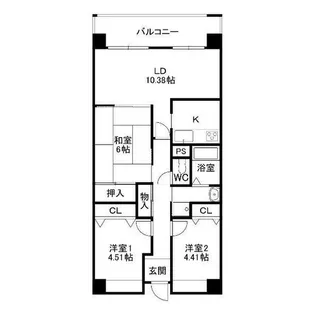 ヴェール園田【10階】の間取り