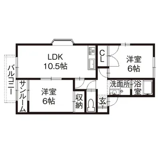 ハピネスII(2)【2階】の間取り