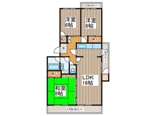 グリーンタウン安行東住宅四号棟【4階】の間取り