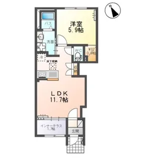 クレストコートII【1階】の間取り