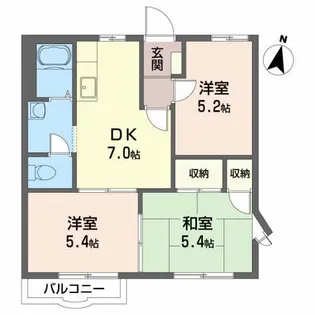 ビューラー美つ坦B【2階】の間取り