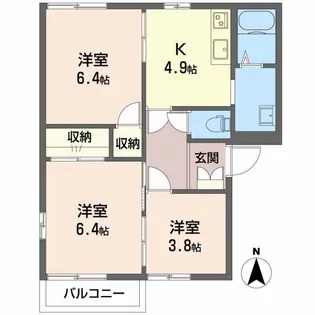 スリーゼ i オブラ C【2階】の間取り