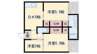 ビレッジハウス宮の前4号棟【3階】の間取り